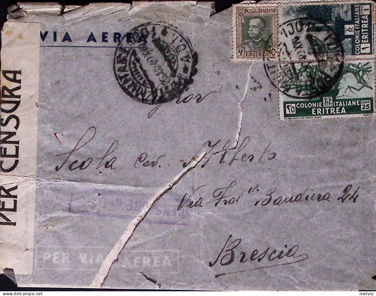 1940-POSTA MILITARE 1001/A.O.I. C2 (26.10) Su Bust Con Lettera Acclusa Via Aerea - Eritrea