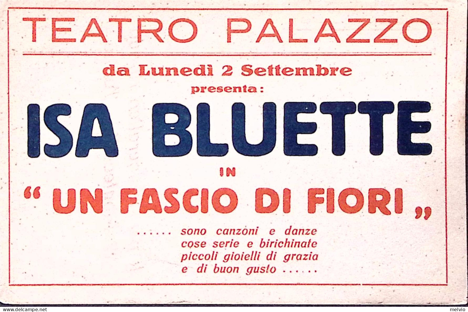 1930circa-MONTECATINI TERME Teatro Palazzo Un Fascio Di Fiori Cartolina Pubblici - Advertising