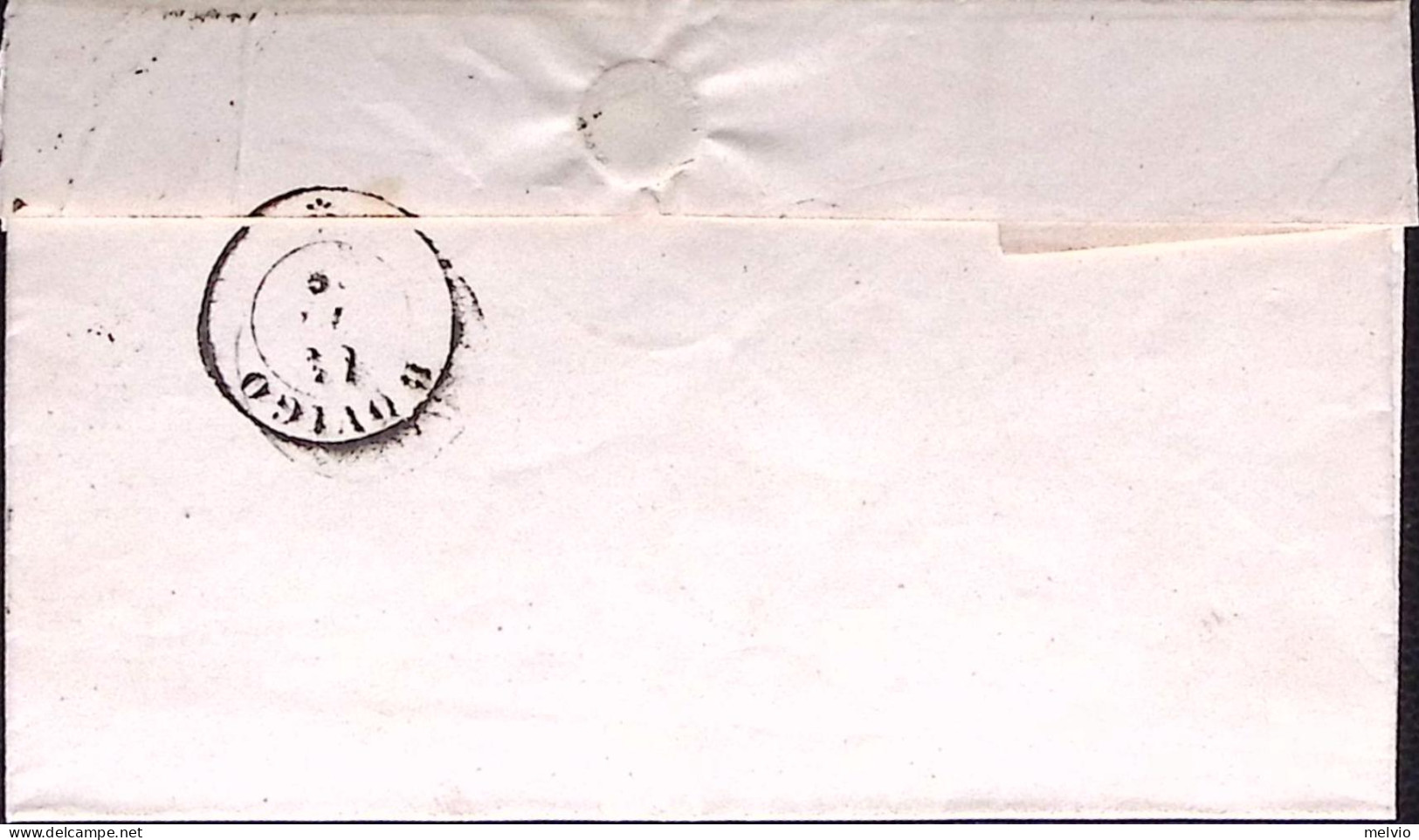 1868-OCCHIOBELLO C2+punti Su Soprascritta Affrancata Effigie C.20 - Marcophilia