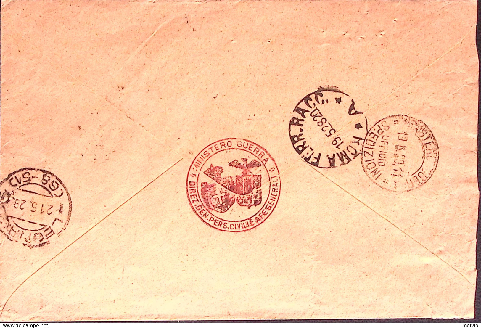 1928-EFFIGIE Lire 1,75 E C.50 Su Raccomandata Roma (19.5) - Poststempel