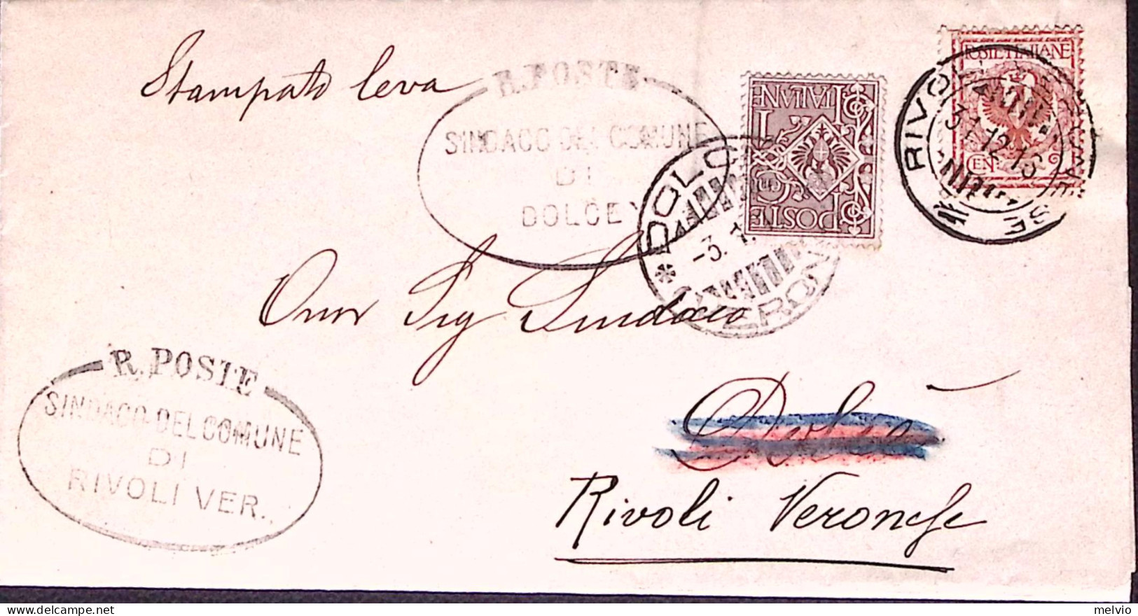 1916-FLOREALE C.1 E 2 Su Piego Rivoli ((3.1) - Poststempel