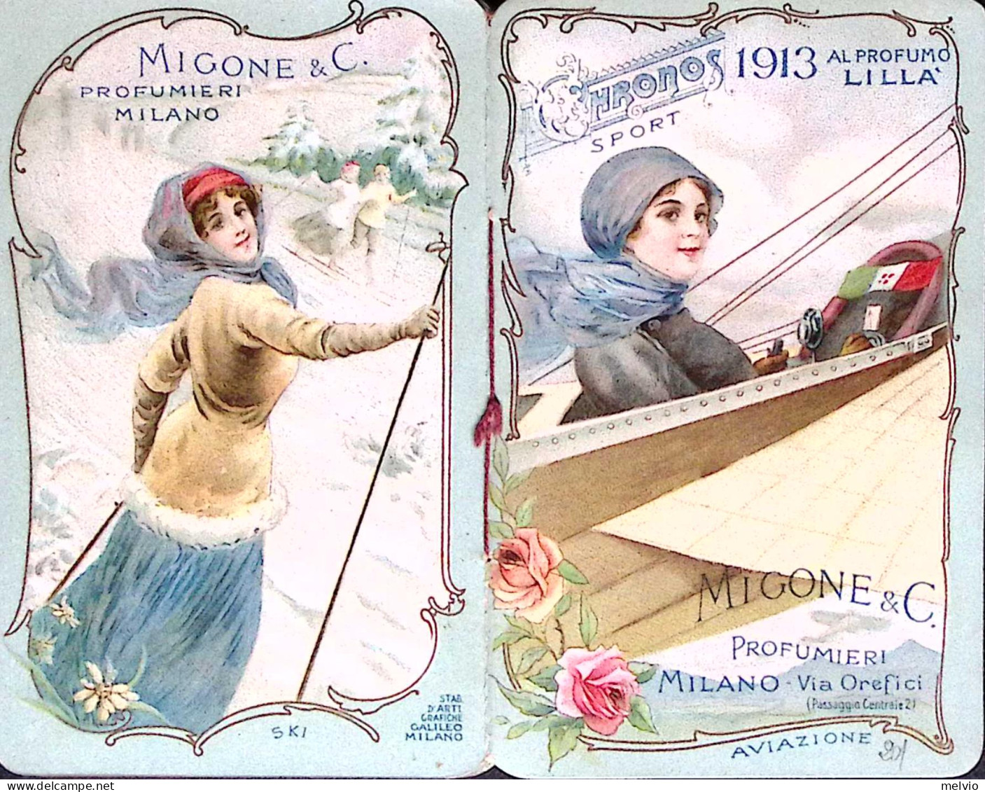 1913-MIGONE & C. Calendario Tascabile Profumato Completo - Petit Format : 1901-20