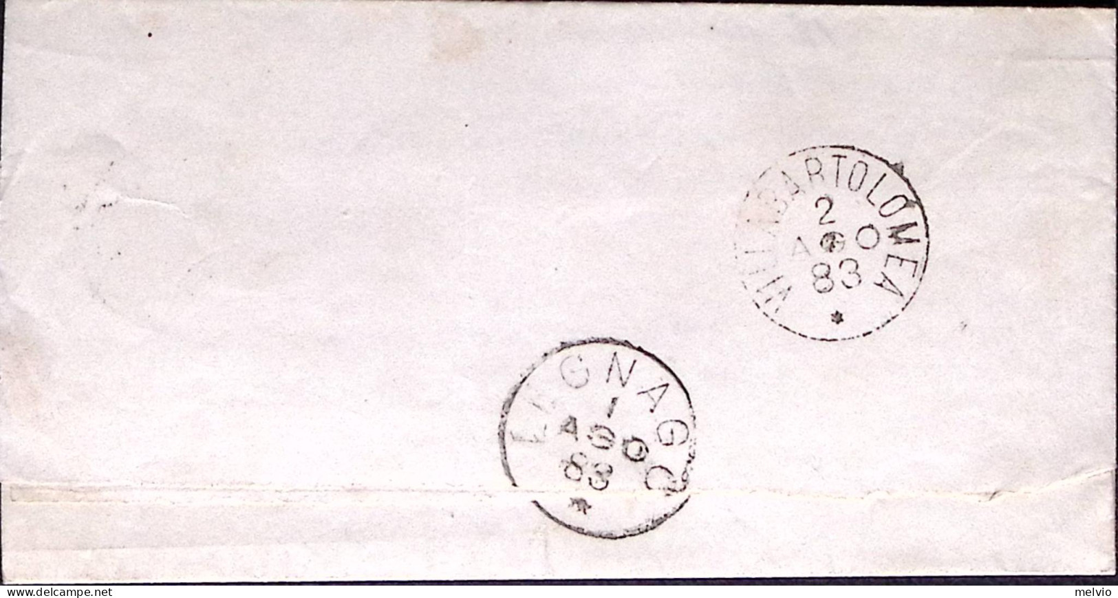 1883-CIFRA Coppia C.1 Su Piego Cerea (1.8) - Poststempel