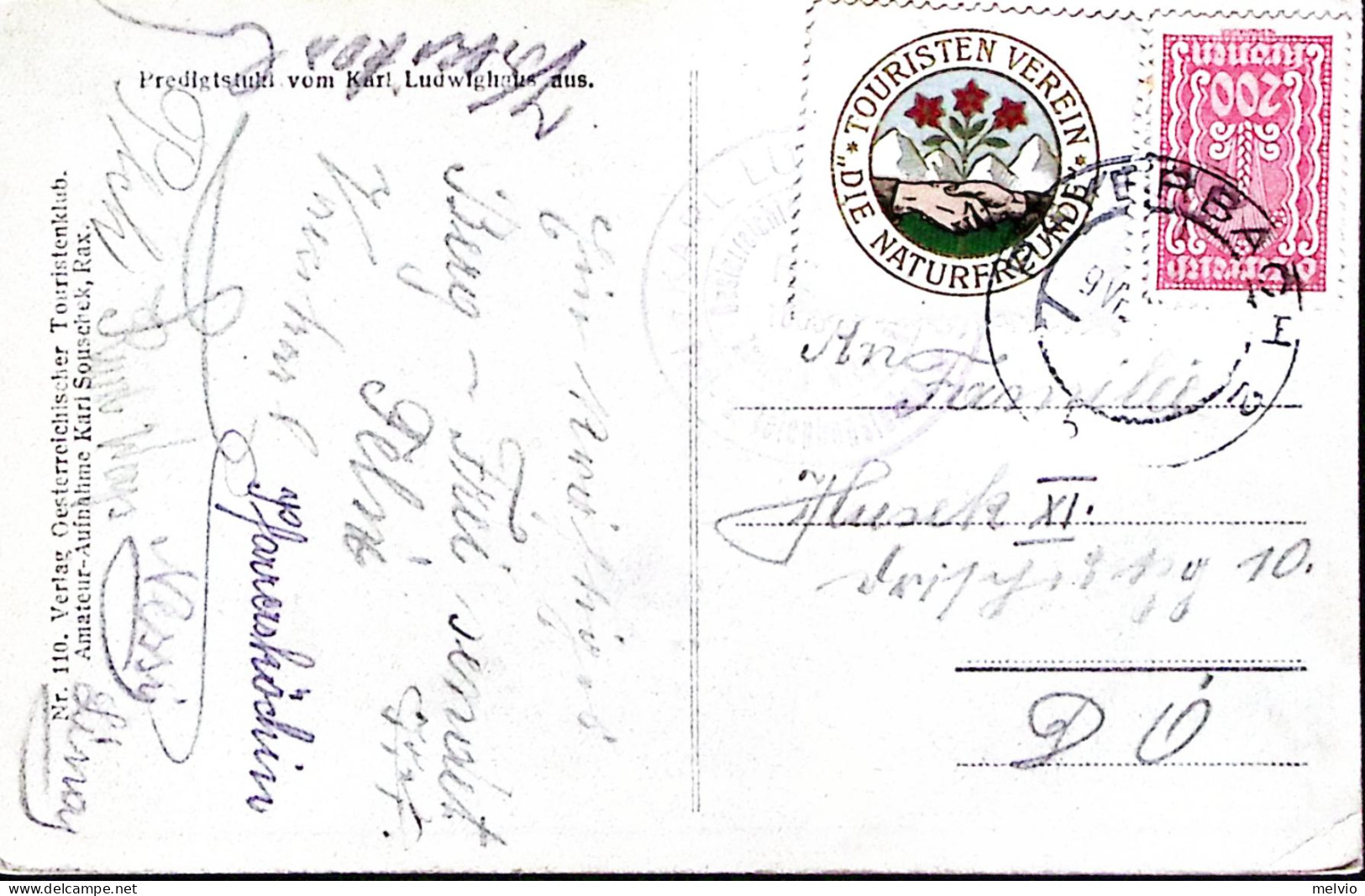 1923-AUSTRIA Amici Della Natura Chiudi Lettera Su Cartolina Affrancata Simboli A - Autres & Non Classés