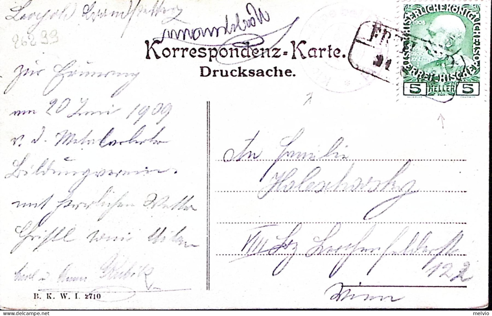 1909-AUSTRIA Munckeogel Der Gipfel Cartolina Viaggiata Affrancata H.5 - Autres & Non Classés