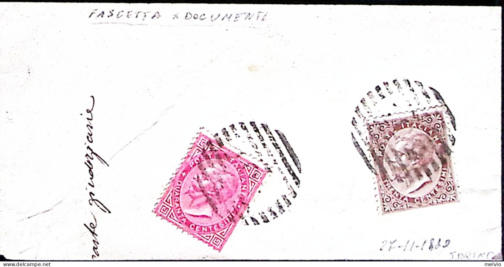 1880-effigie C.30 E 40 Su Fascetta Per Stampati - Poststempel