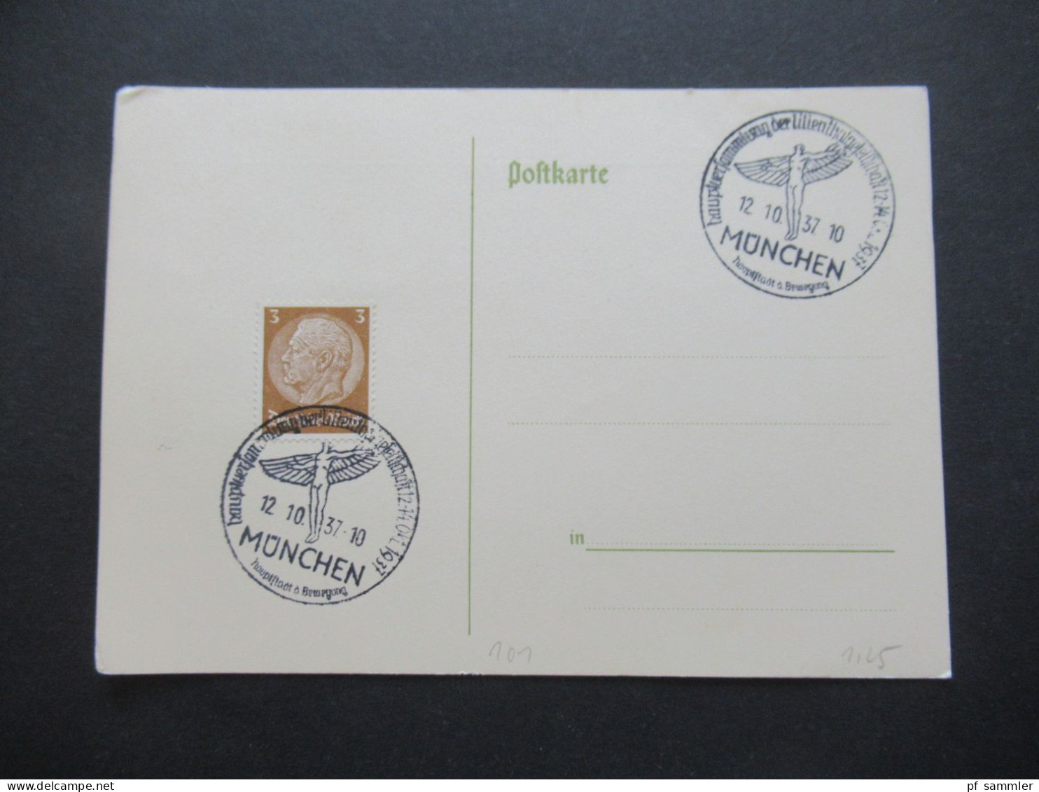 3.Reich 1937 / 1938 blanko PK mit Hindenburg Frankatur insgesamt 50 Stück verschiedene Sonderstempel! Propaganda Stempel