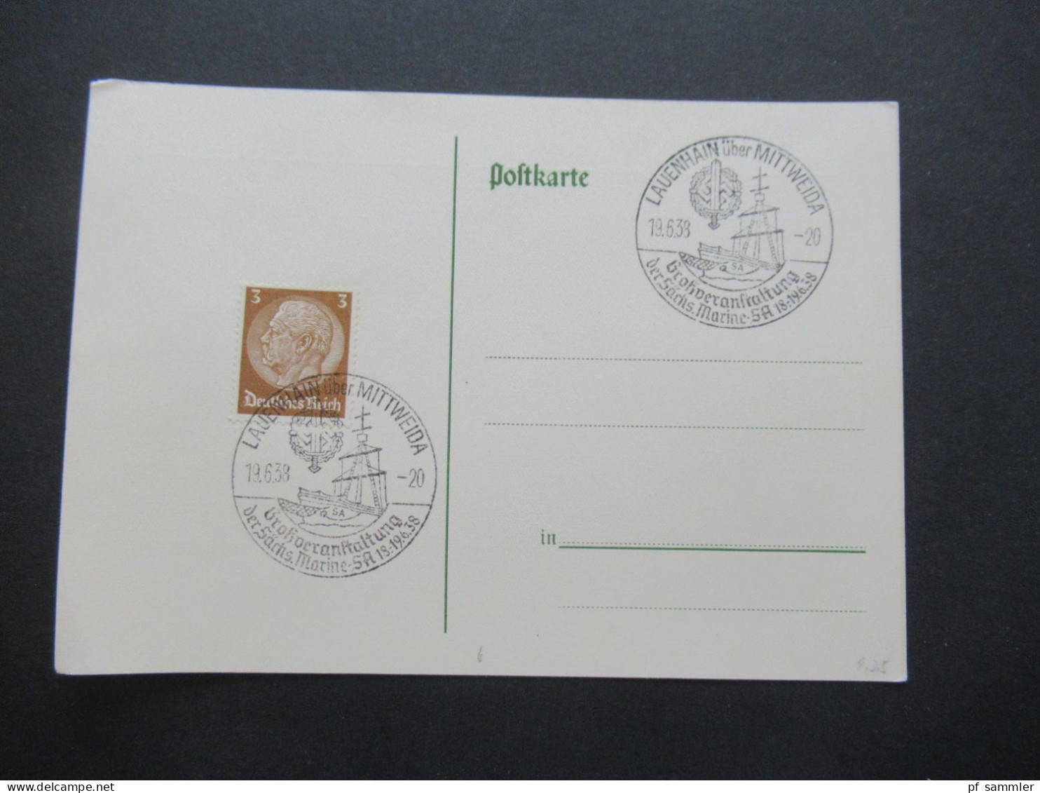 3.Reich 1937 / 1938 blanko PK mit Hindenburg Frankatur insgesamt 50 Stück verschiedene Sonderstempel! Propaganda Stempel