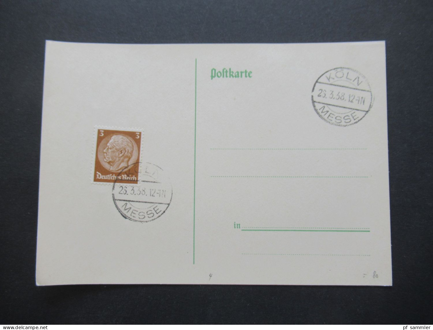 3.Reich 1937 / 1938 blanko PK mit Hindenburg Frankatur insgesamt 50 Stück verschiedene Sonderstempel! Propaganda Stempel