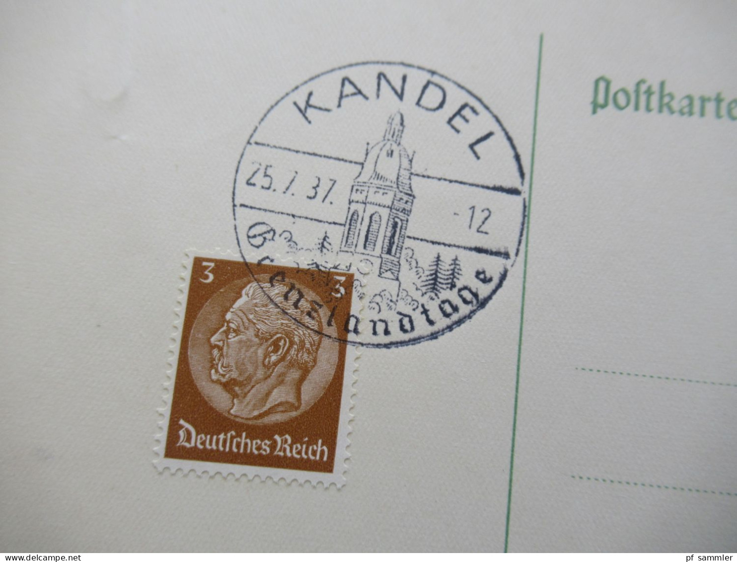 3.Reich 1937 / 1938 blanko PK mit Hindenburg Frankatur insgesamt 50 Stück verschiedene Sonderstempel! Propaganda Stempel