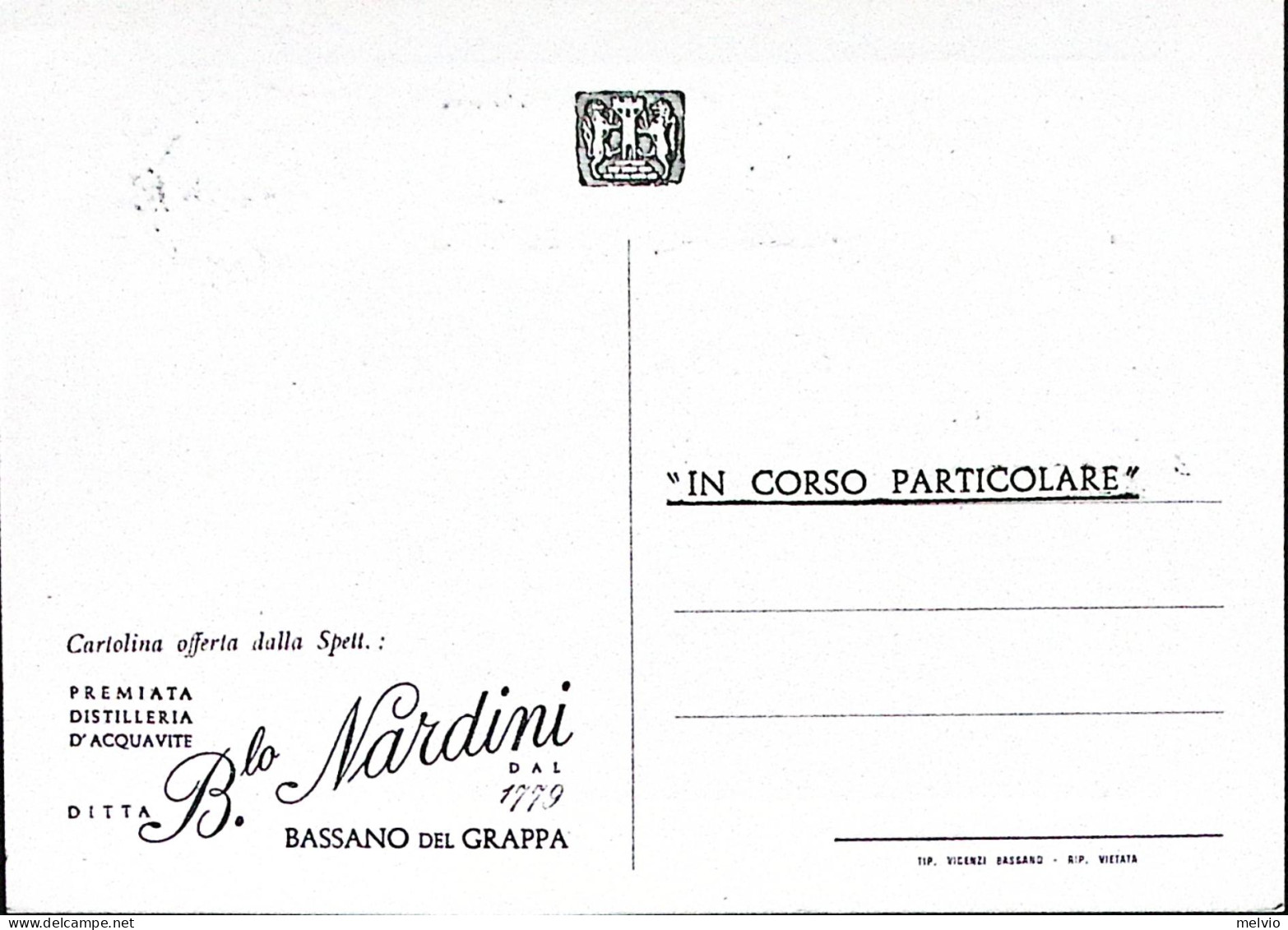 1958-VICENZA QUARANT. DELLA VITTORIA Annullo Targhetta (26.10)su Cartolina Non V - Demonstrations