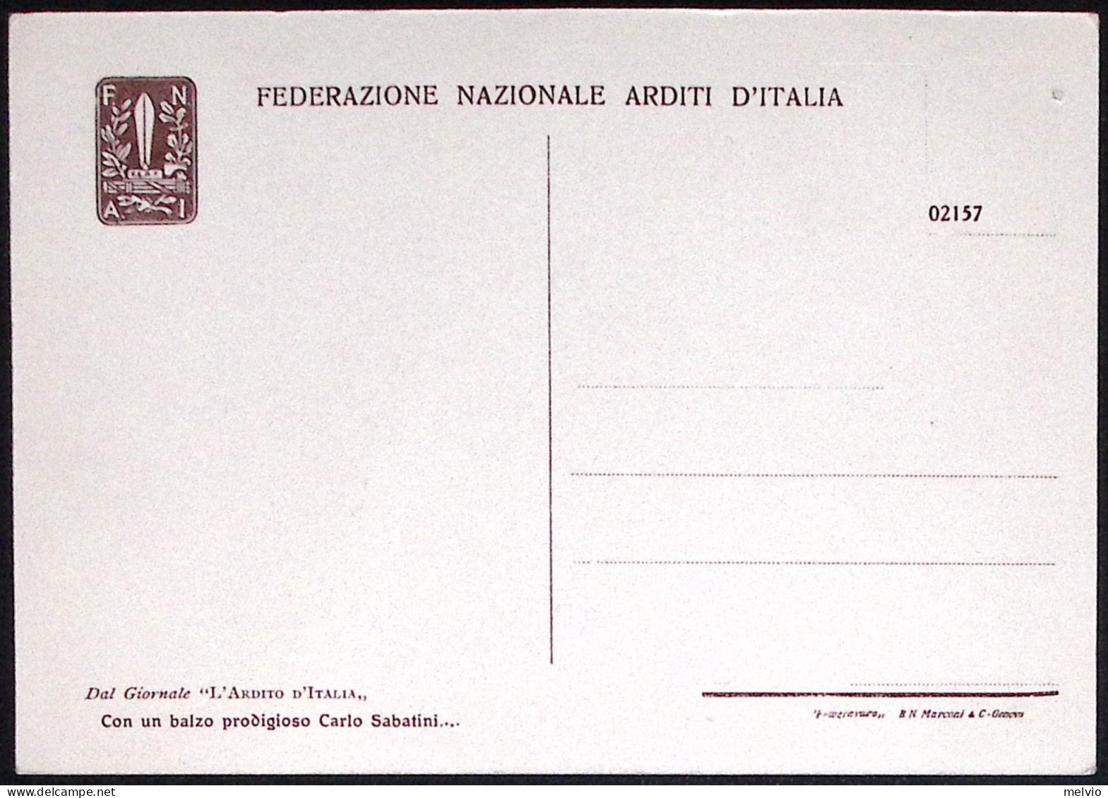 1940circa-Federazione Nazionale Arditi D' Italia-Illustratore Vittorio Pisani - Patriotiques
