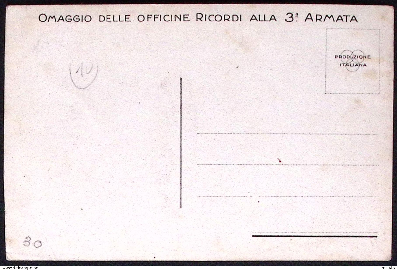 1918circa-Omaggio Delle Officine Ricordi Alla 3^ Armata, Illustratore Brunellesc - Patriotic