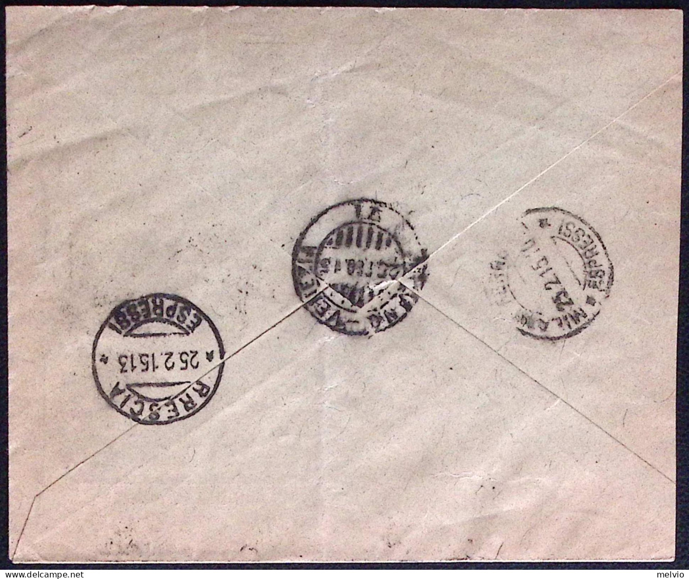 1915-Germania Espreoo Per Brescia Affrancato 5pf. (dente Corto) + 40 Pf. Perfett - Used Stamps