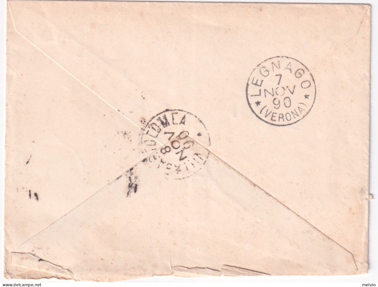 1880-Effigie Sopr. C.20/30 (57) Isolato Su Busta Padova (7.11) - Poststempel