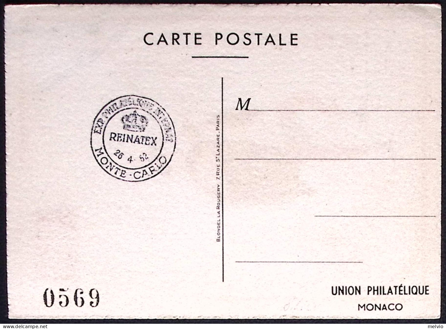 1952-Monaco Cartolina Maximum Esposizione Filatelica Internazionale - Covers & Documents