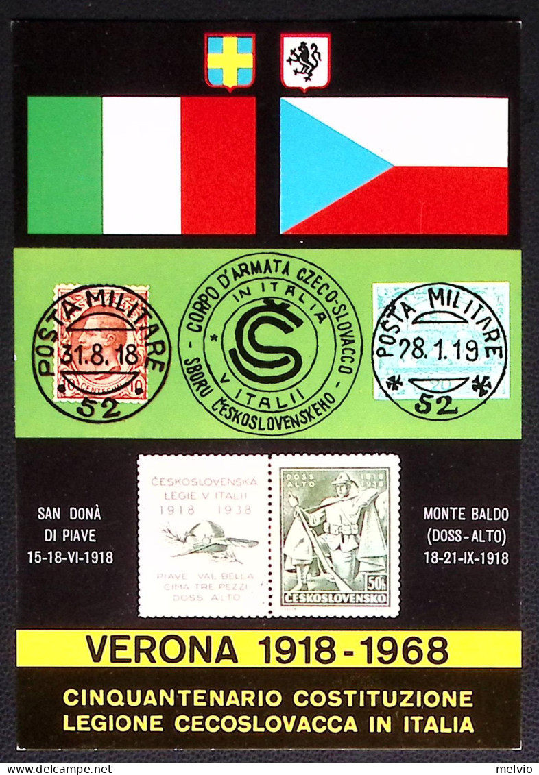 1968-cartolina Dell'associazione Filatelica Scaligera Per Il 50^anniversario Cos - Autres & Non Classés