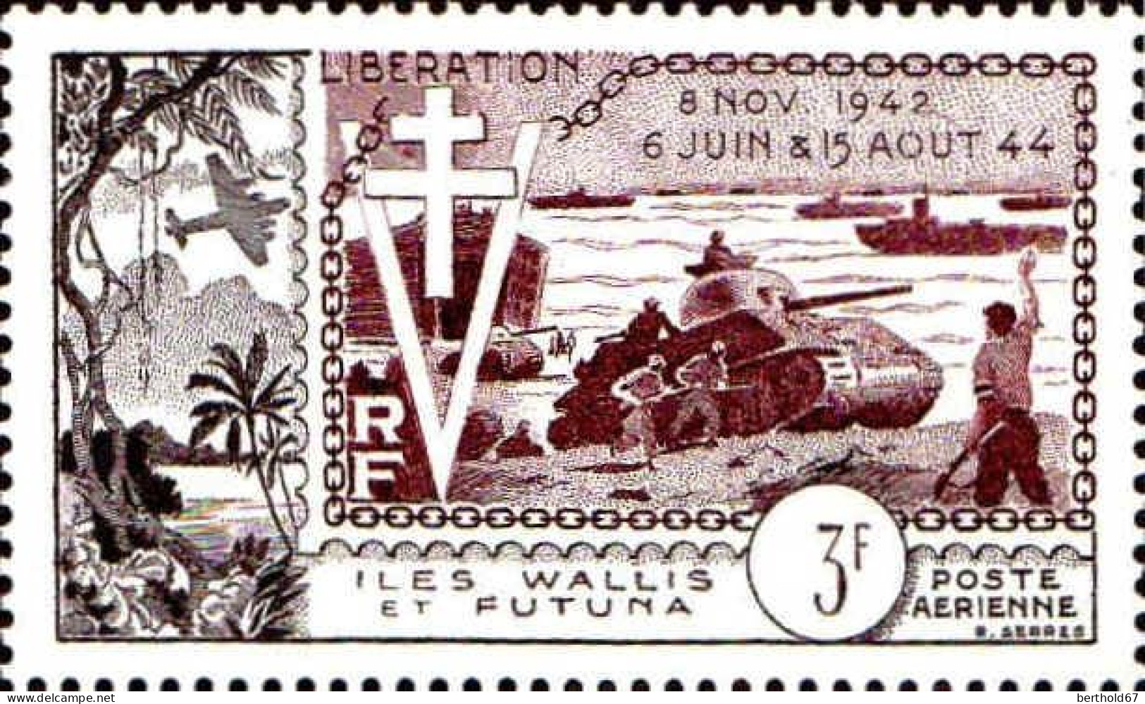 Wallis & Futuna Avion N* Yv: 14 Mi:180 Libération (avec Charnière) - Unused Stamps