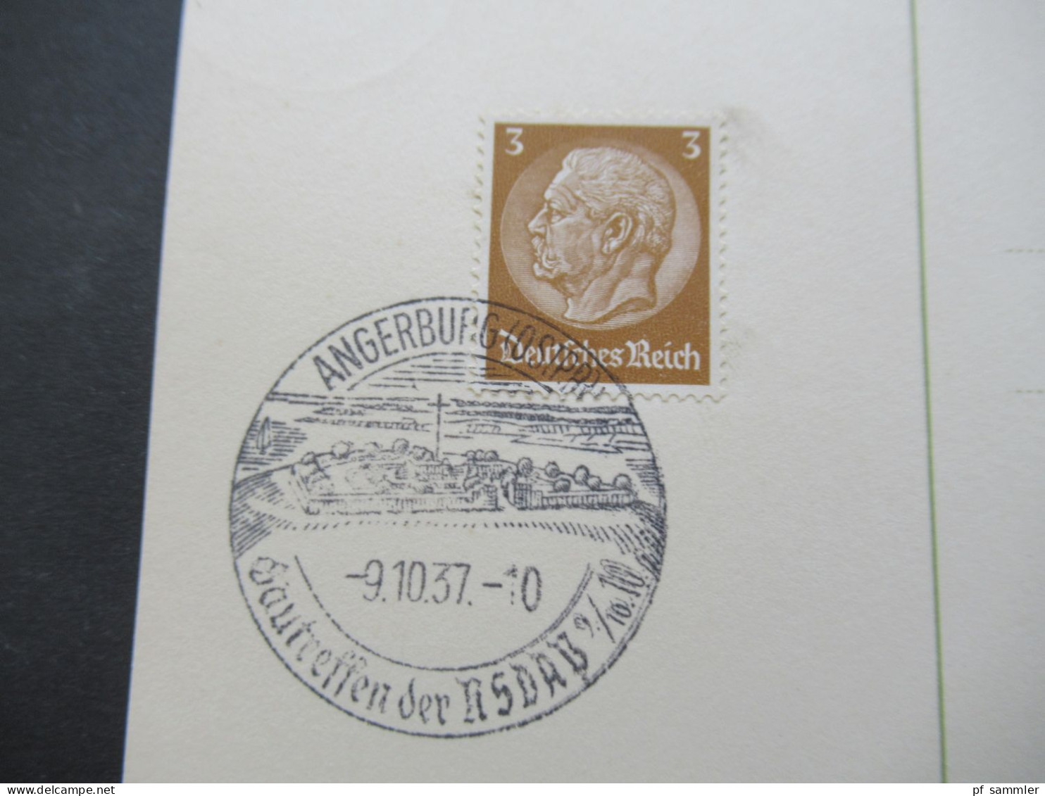 3.Reich 1937 / 1938 blanko PK mit Hindenburg Frankatur insgesamt 50 Stück verschiedene Sonderstempel! Propaganda Stempel