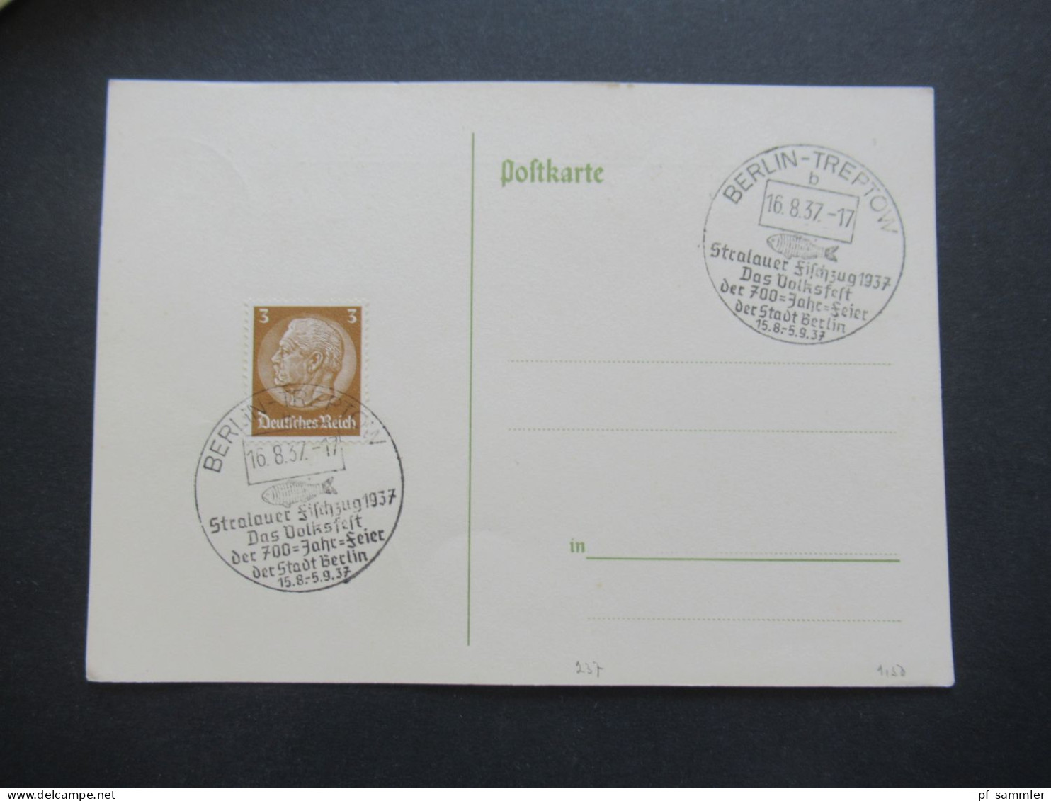 3.Reich 1937 / 1938 blanko PK mit Hindenburg Frankatur insgesamt 50 Stück verschiedene Sonderstempel! Propaganda Stempel