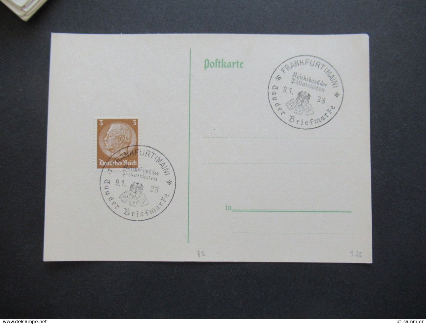 3.Reich 1937 / 1938 blanko PK mit Hindenburg Frankatur insgesamt 50 Stück verschiedene Sonderstempel! Propaganda Stempel