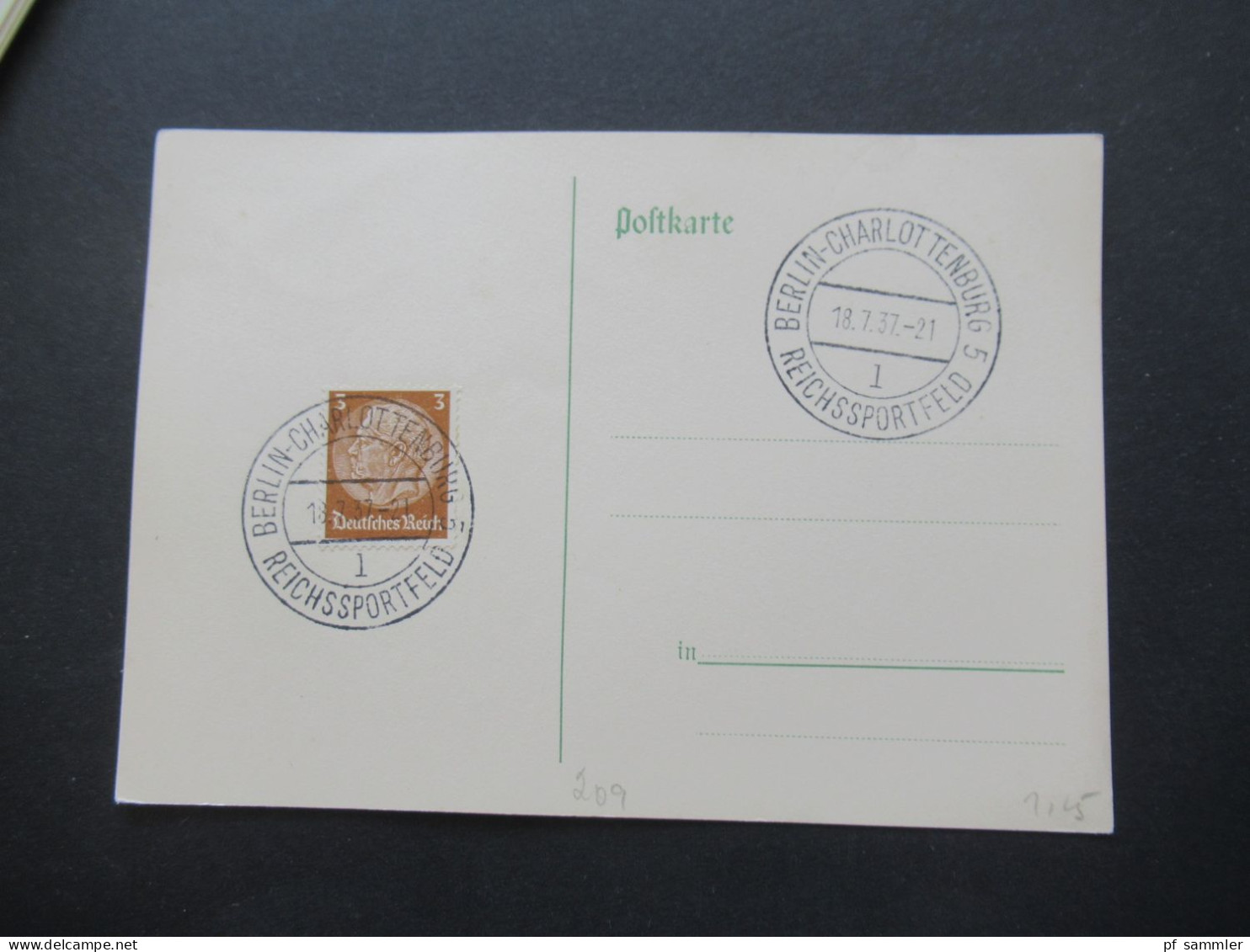 3.Reich 1937 / 1938 blanko PK mit Hindenburg Frankatur insgesamt 50 Stück verschiedene Sonderstempel! Propaganda Stempel