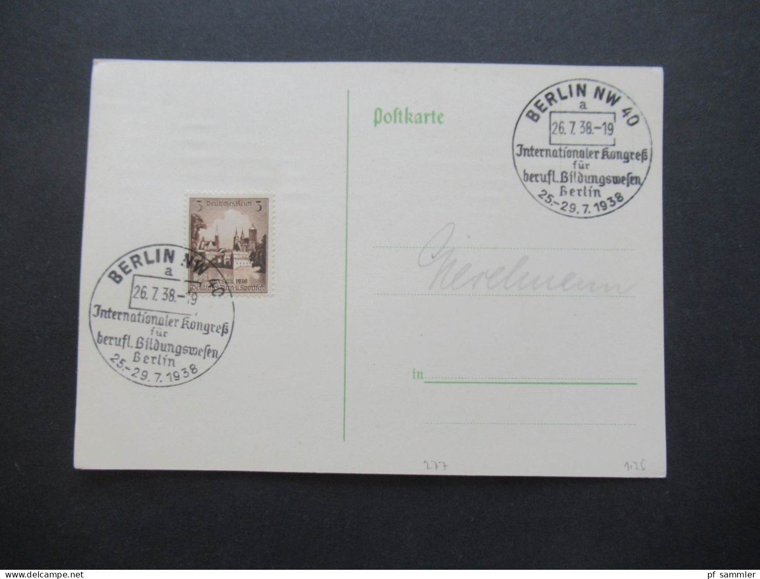 3.Reich 1937 / 1938 blanko PK mit Hindenburg Frankatur insgesamt 50 Stück verschiedene Sonderstempel! Propaganda Stempel