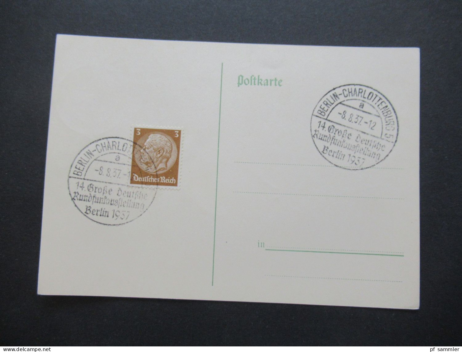 3.Reich 1937 / 1938 blanko PK mit Hindenburg Frankatur insgesamt 50 Stück verschiedene Sonderstempel! Propaganda Stempel