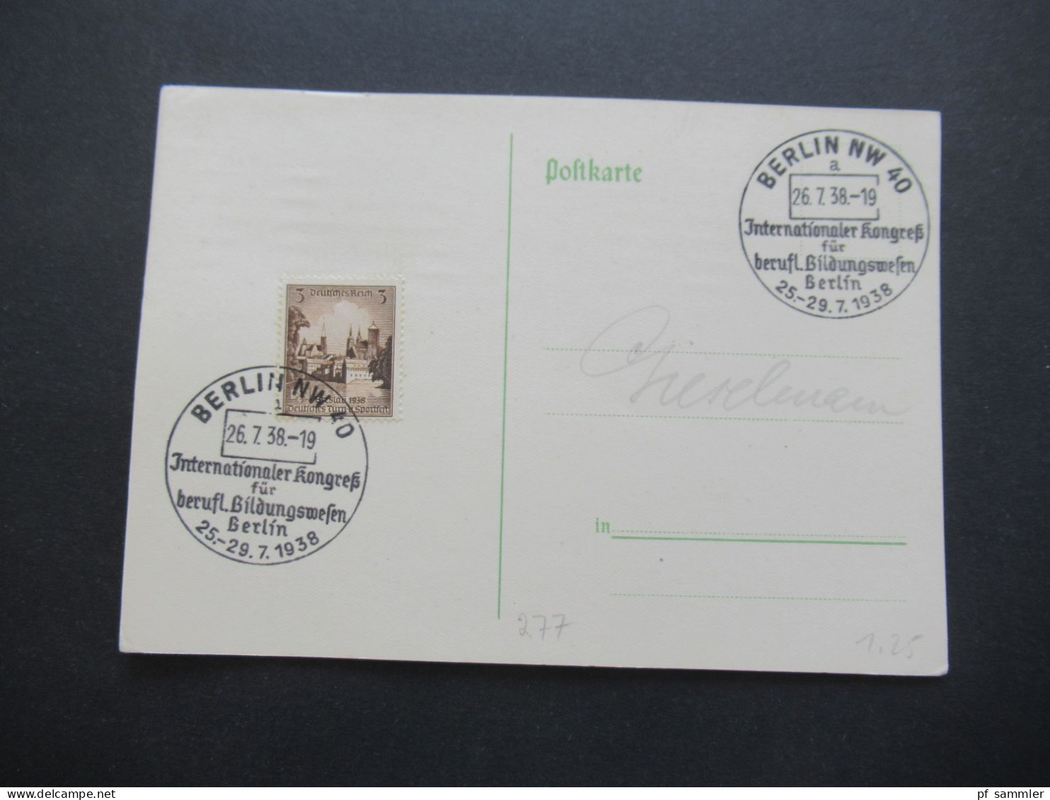 3.Reich 1937 / 1938 blanko PK mit Hindenburg Frankatur insgesamt 50 Stück verschiedene Sonderstempel! Propaganda Stempel