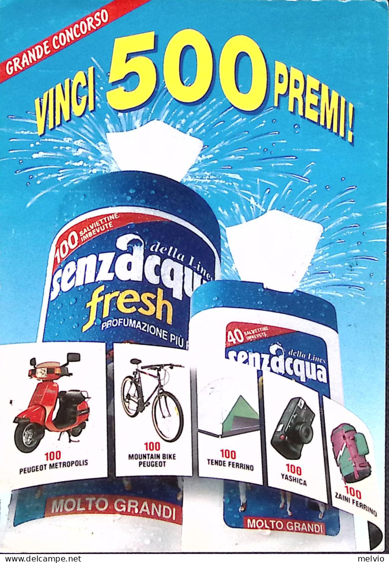 1991-CONCORSO SENZACQUA FRESH Viaggiata Affrancata Mondiali Calcio Lire 650 Cost - 1991-00: Marcophilie