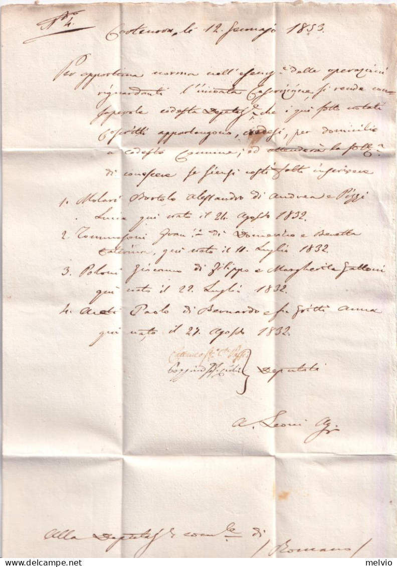 1853-MARTINENGO SD (14.1) E RONCO LOV (15.1) Su Lettera Completa Di Testo In Fra - Unclassified