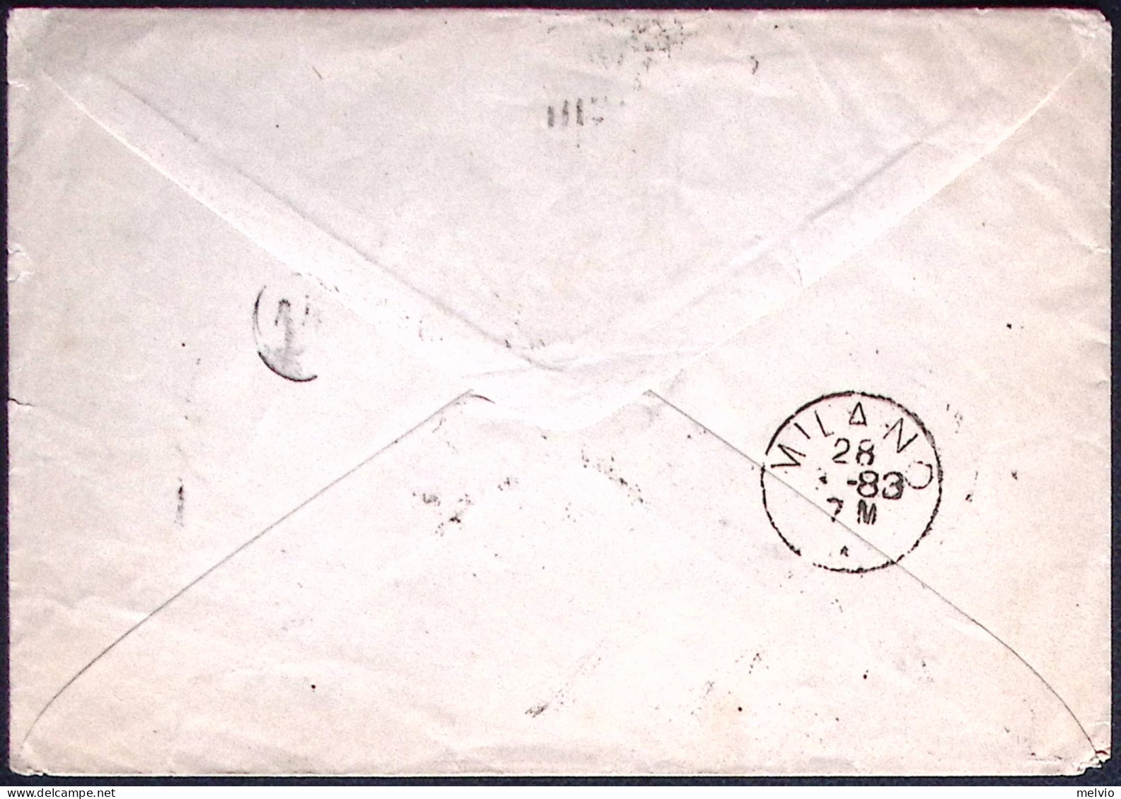 1883-lettera 20c.Umberto I, In Arrivo A Milano Raro Segnatasse 40c. Con Centratu - Marcophilia