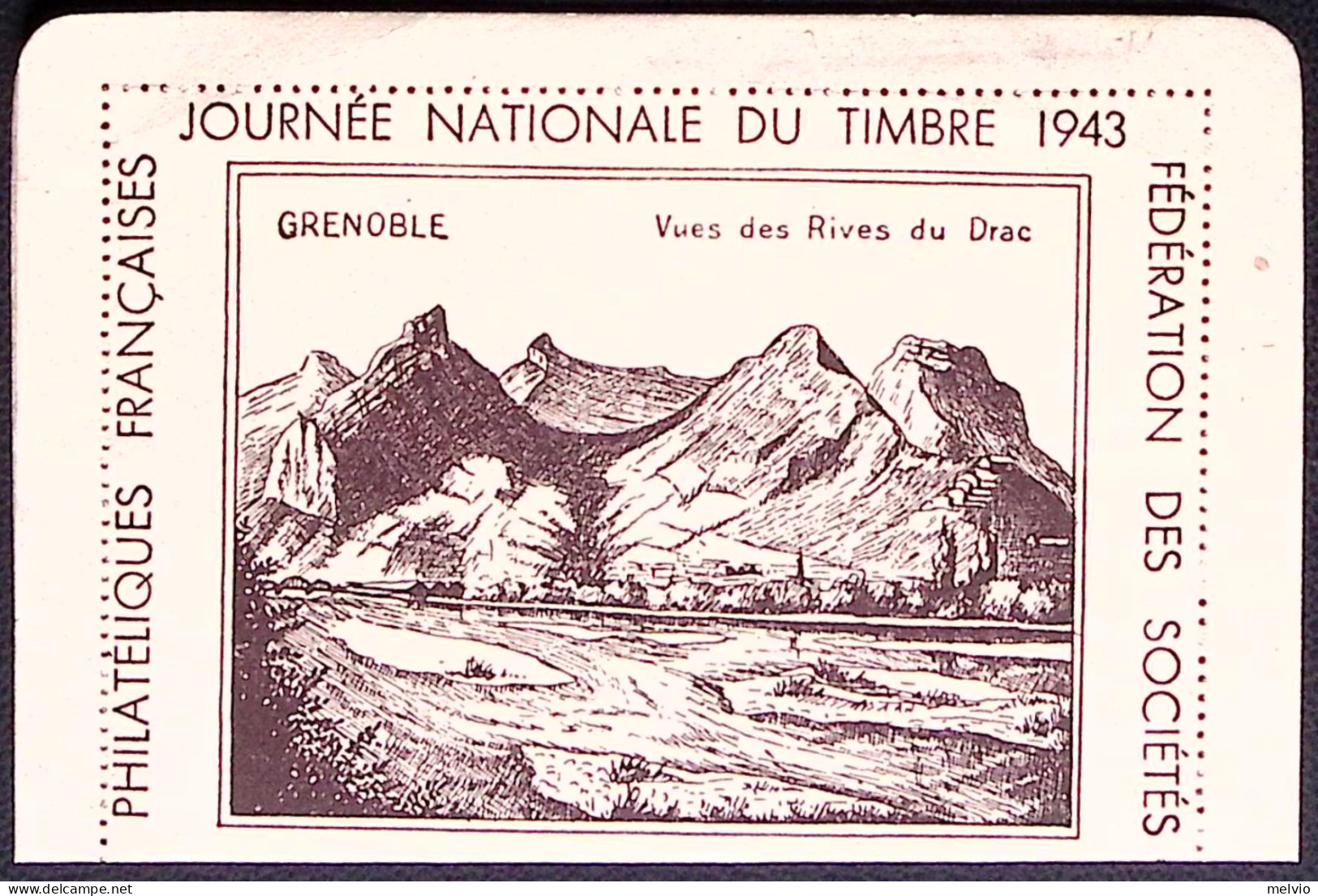 1943-Francia Biglietto Postale Giornata Nazionale Del Francobollo,annullo Figura - Covers & Documents