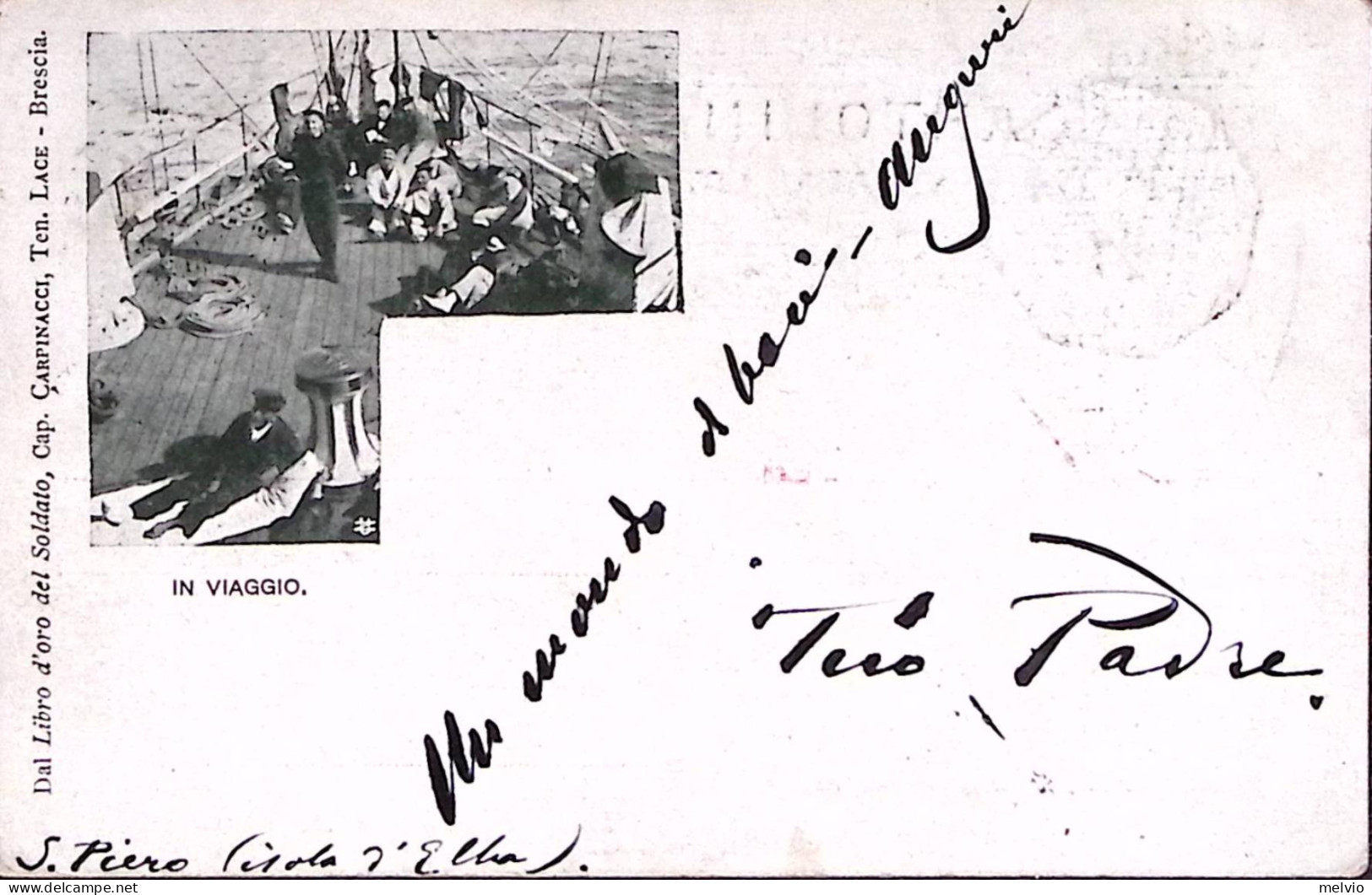 1907-Marinai Sul Ponte Di Una Nave In Viaggio,cartolina Viaggiata - Patriotiques