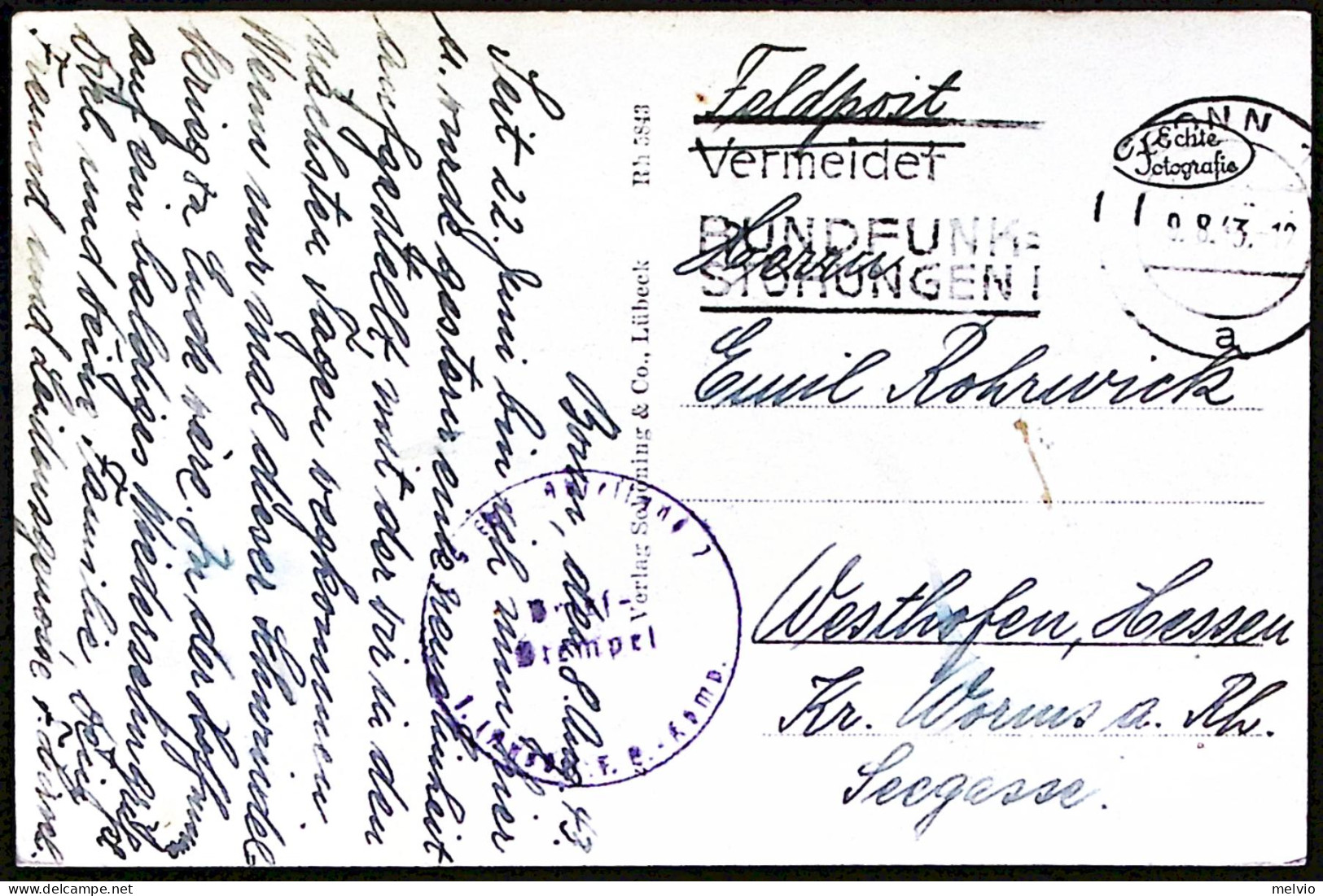 1943-Germania Cartolina Foto Bonn A. Rh. Reinpartie, Viaggiata - Zu Identifizieren