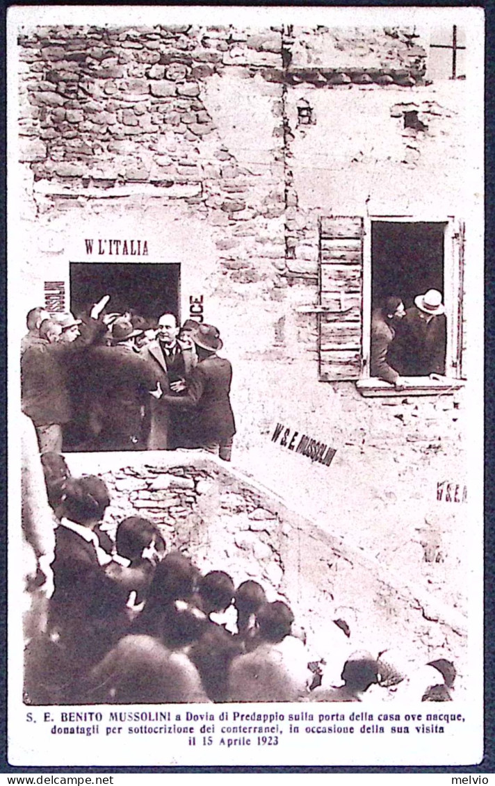 1926-Visita Mussolini A Dovia Di Predappio Casa Natale,viaggiata - Personnages Historiques
