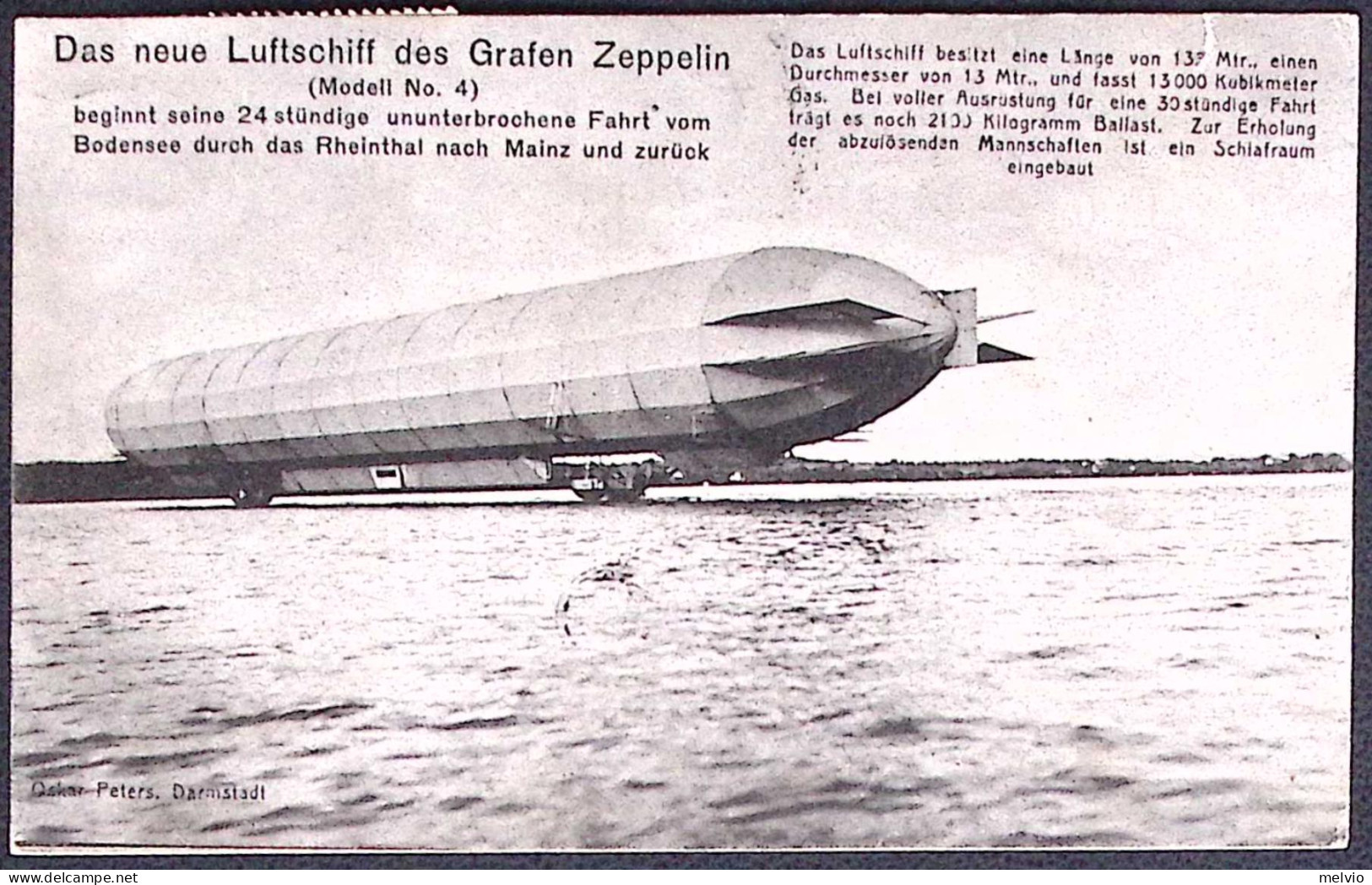 1908-Germania Das Neue Luftschiff Des Grafen Zeppelin Cartolina Viaggiata - Lettres & Documents