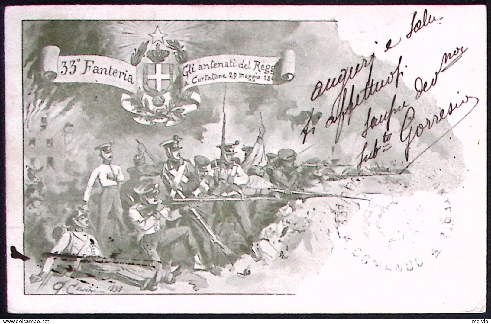1913-reggimentale 33^ Fanteria Gli Antenati Del Reggimento, Auronzo BL Del 31.12 - Patriotic