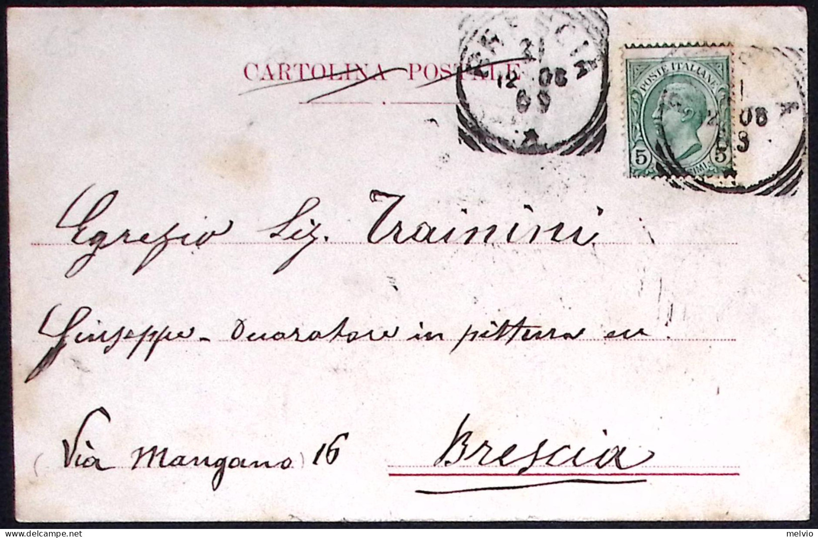 1909-B.V. Maria Di Lourdes Che Si Venera Nella Parrocchia Di Faverzano, Viaggiat - Brescia