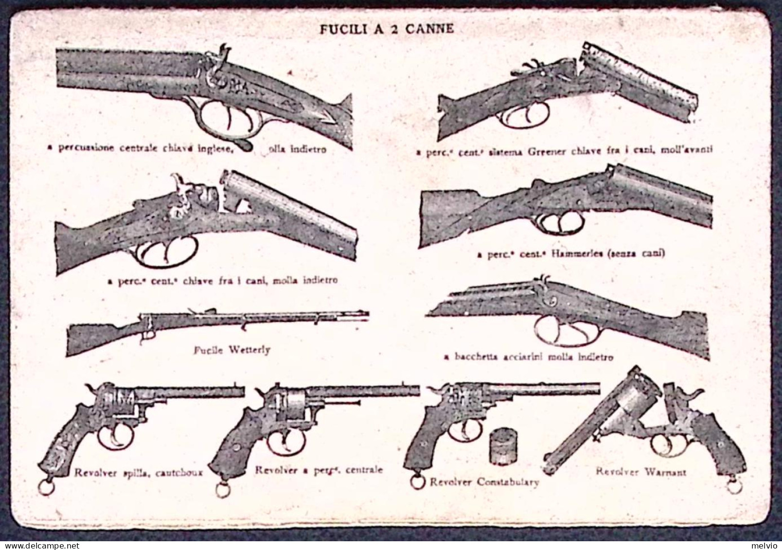 1900circa-Angelo Duina Brescia Prezzario Fucili E Revolvers - Publicité