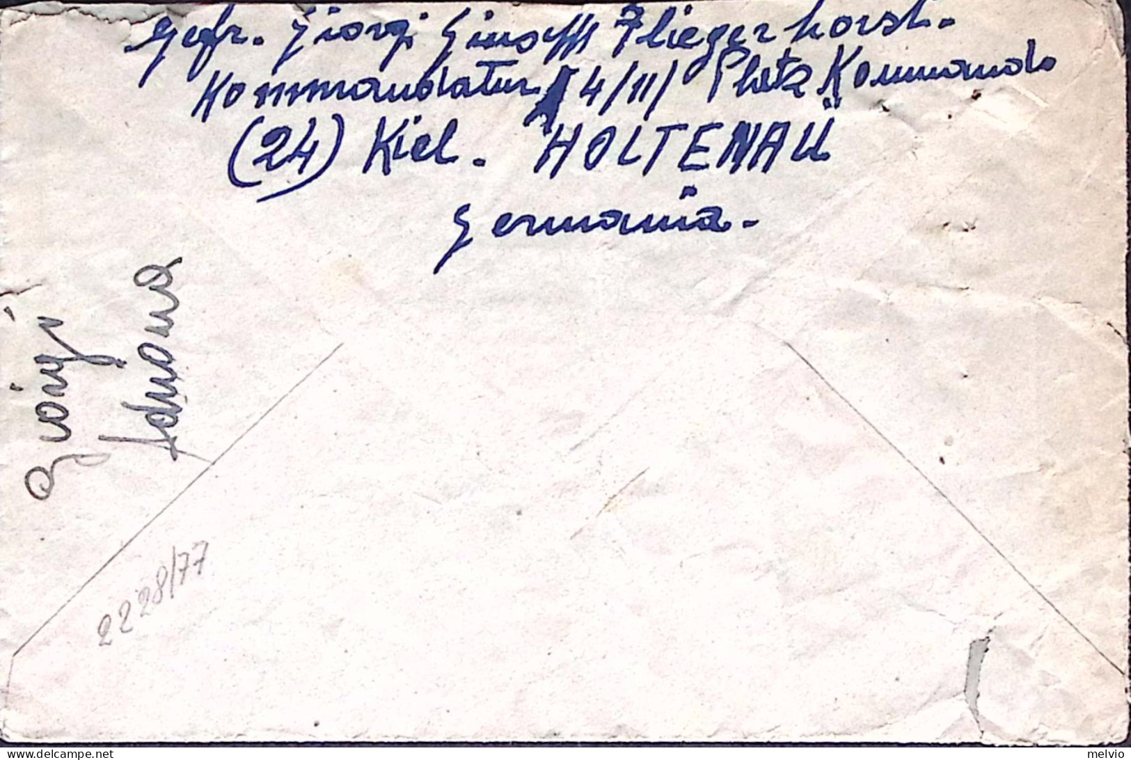 1945-R.S.I. KOMMANDATUR A 4/11/ PLUTZ KOMMANDO Manoscritto Al Verso Di Busta (16 - War 1939-45