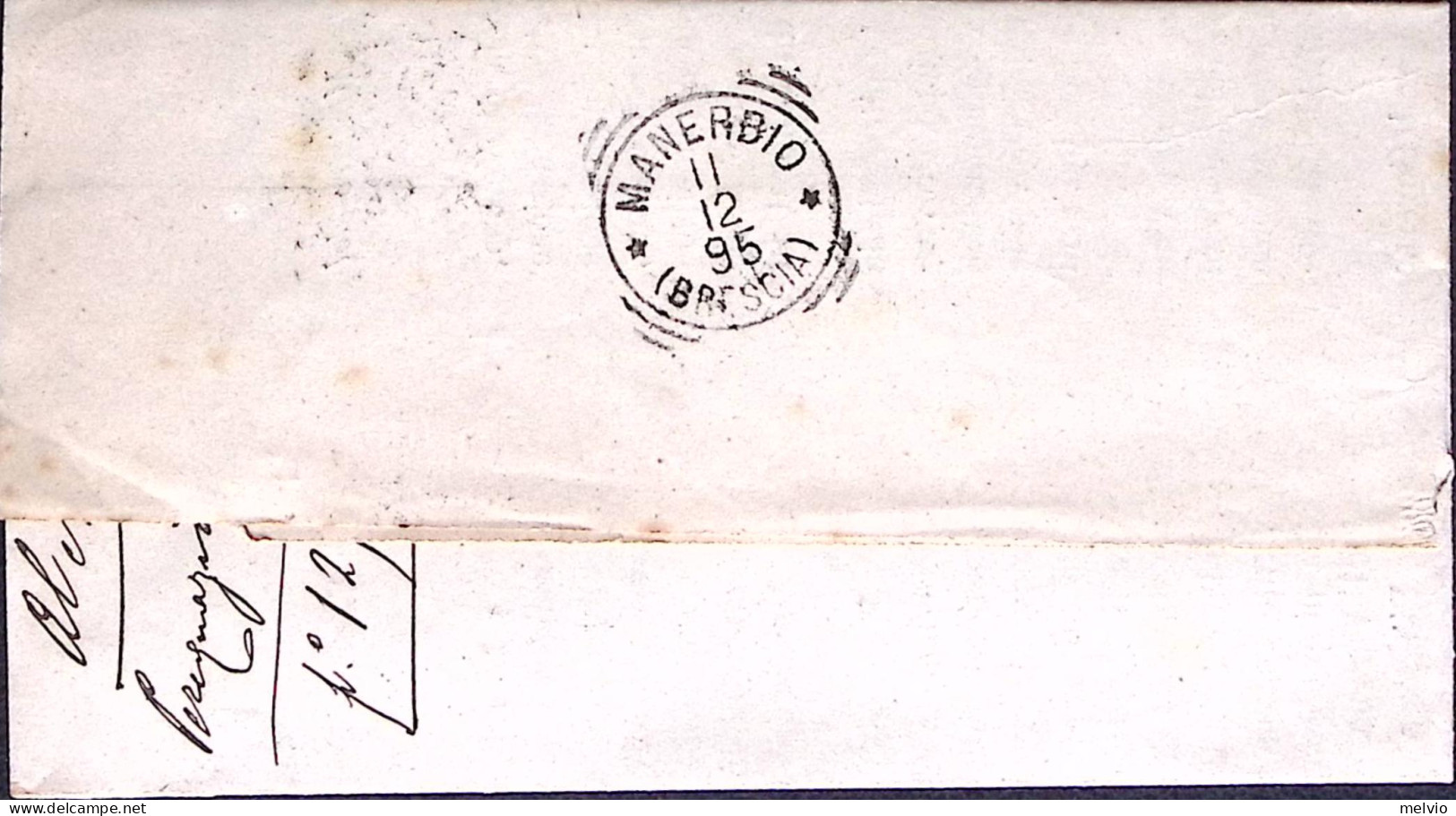 1895-VEROLANUOVA Tondo Riquadrato (11.12) Su Stampati Affrancato CIFRA C.2 - Marcophilie