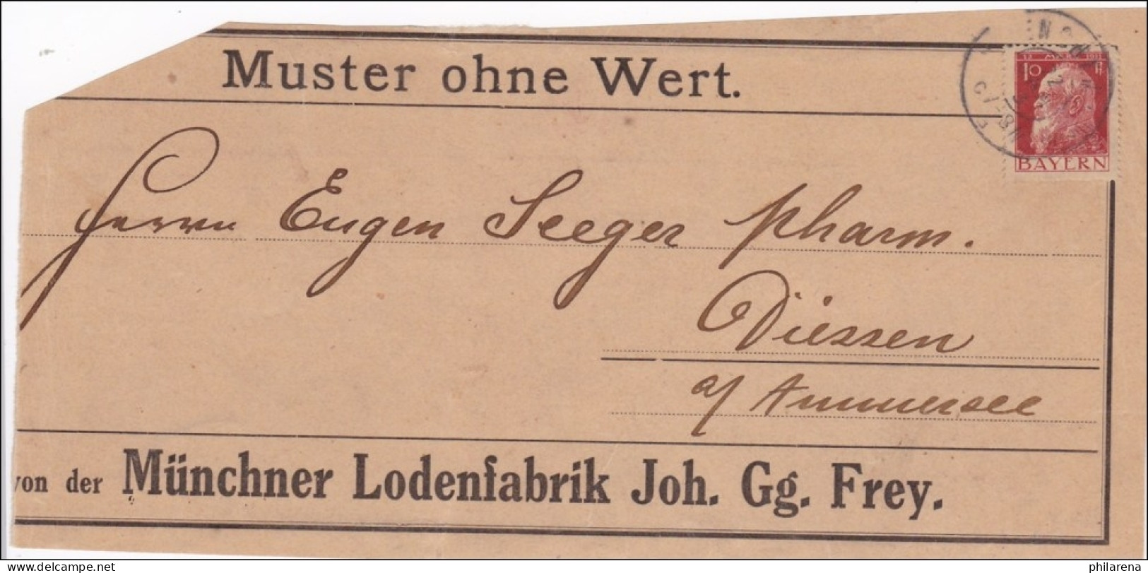 Bayern: 1903, Muster Ohne Wert, Vorderseite, Lodenfabrik - Briefe U. Dokumente