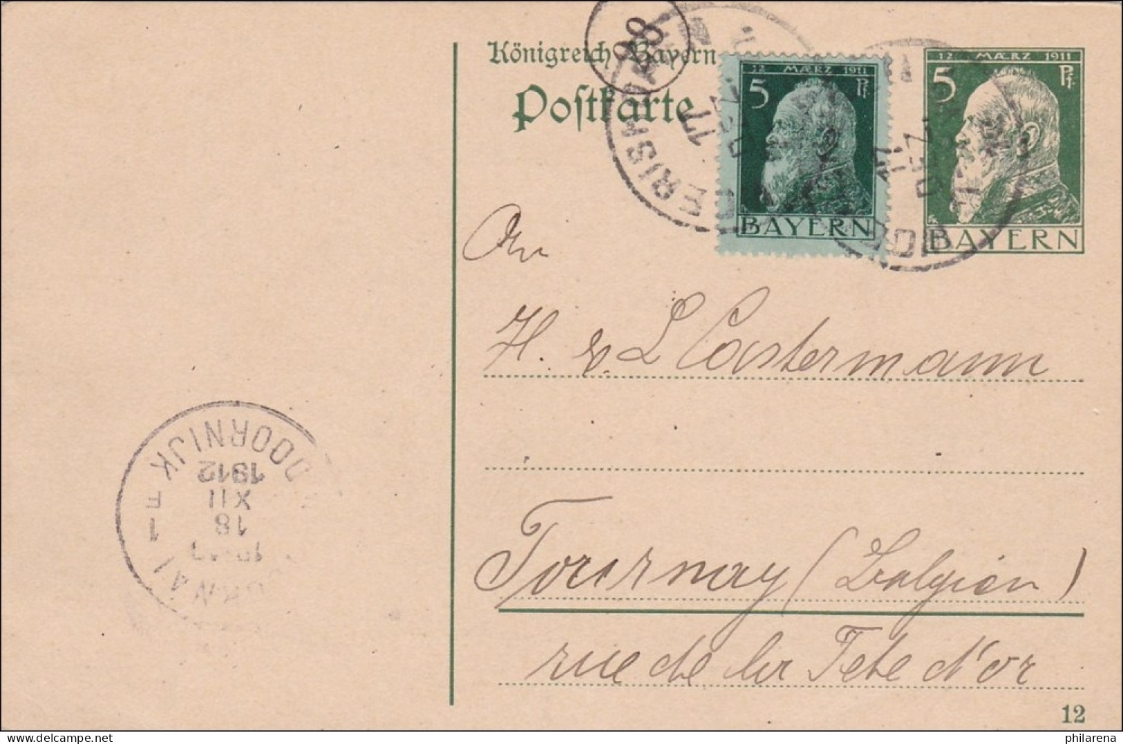 Bayern: 1912: Ganzsache Aus Wörishofen Nach Belgien - Postal  Stationery