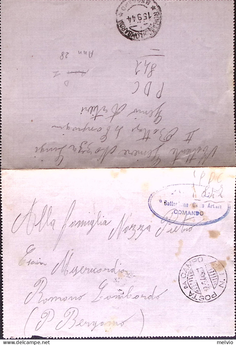 1944-R.S.I. II^BATTAGLIONE GENIO Ovale E Manoscritto Al Verso Su Biglietto Posta - War 1939-45