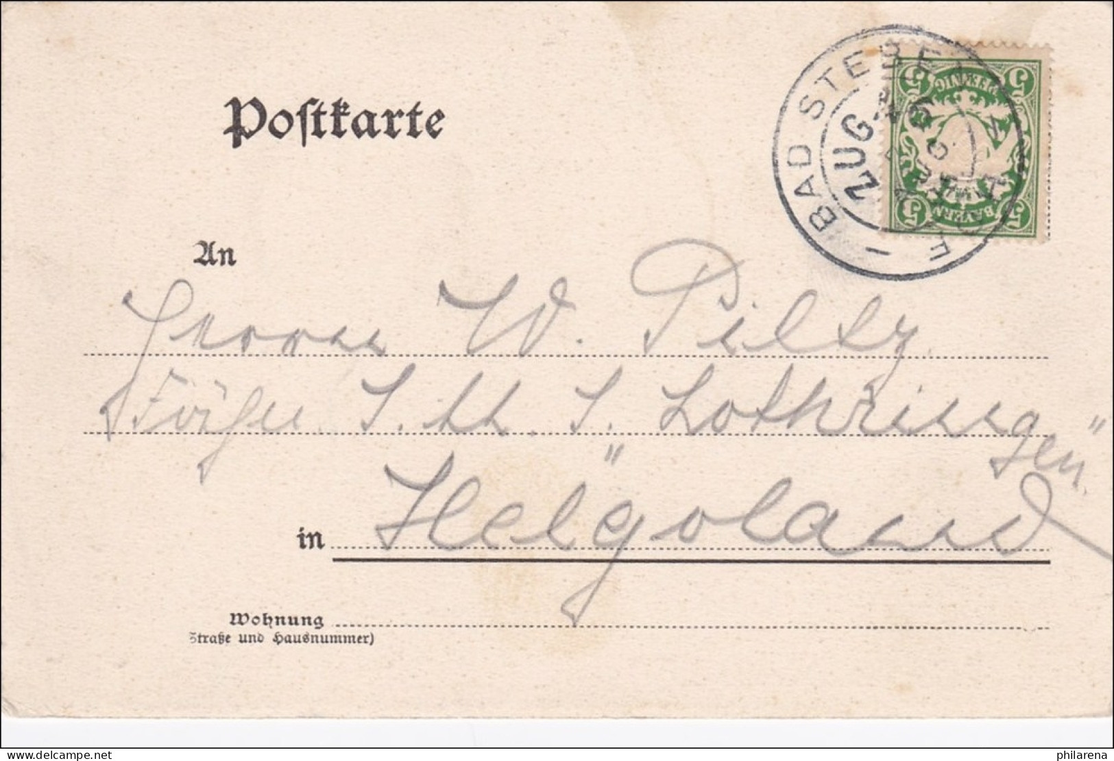 Bayern: 1906, Postkarte Aus Bad Steben Nach Helgoland - Brieven En Documenten