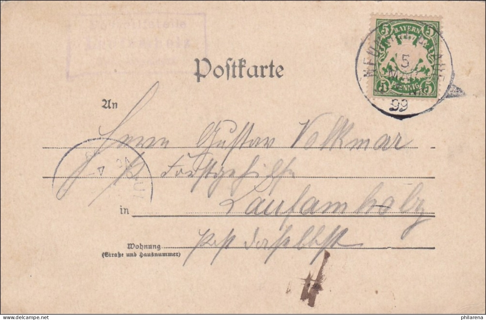 Bayern: 1899, Postkarte Von Neunhof Nach Laufenholz - Lettres & Documents