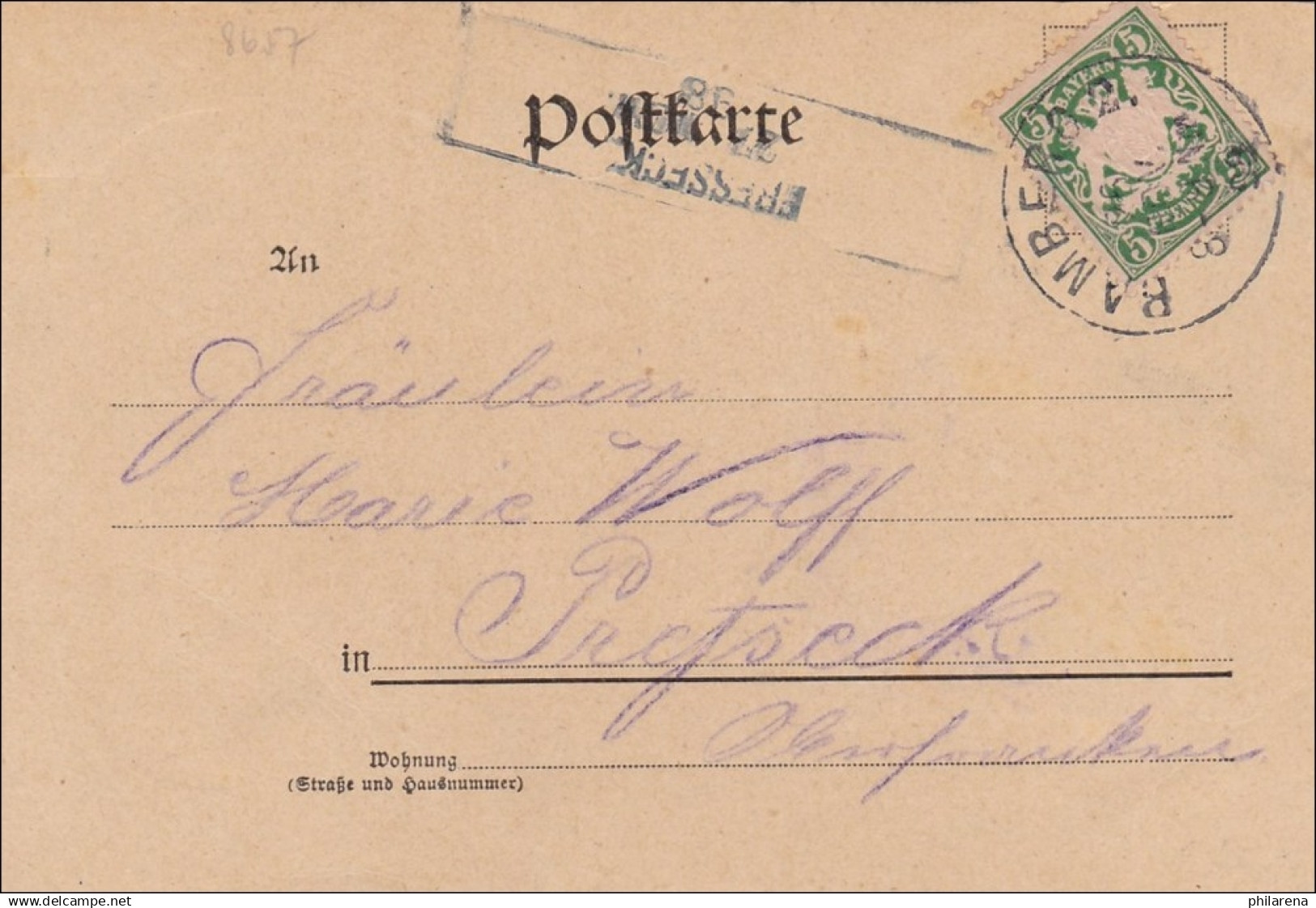Bayern: 1898, Postkarte Aus Bamberg - Fresseck - Lettres & Documents