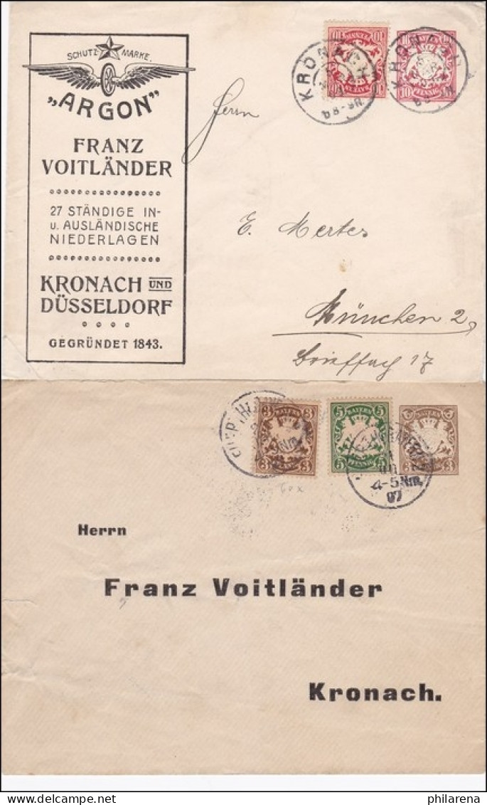 Bayern: 2x Ganzsachenumschlag - Lettres & Documents