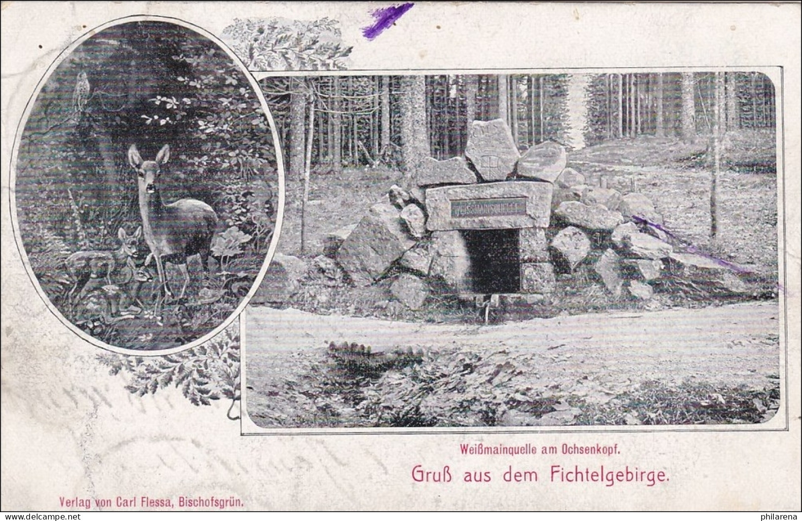 Bayern: 1909, Postkarte Bischofsgrün -Neuenmarkt Ochsenkopf - Lettres & Documents